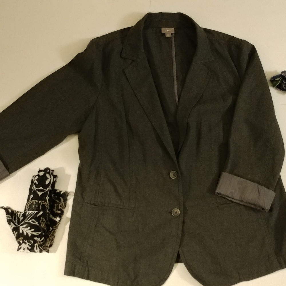 J.Jill Charcol Grey Boyfriend Jacket